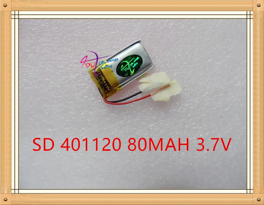 Liter energy battery 3.7V lithium battery 401120 80mAh post 3D glasses MP3 smart wearable universal self bar
Liter energy battery 3.7V lithium battery 401120 80mAh post 3D glasses MP3 smart wearable universal self bar