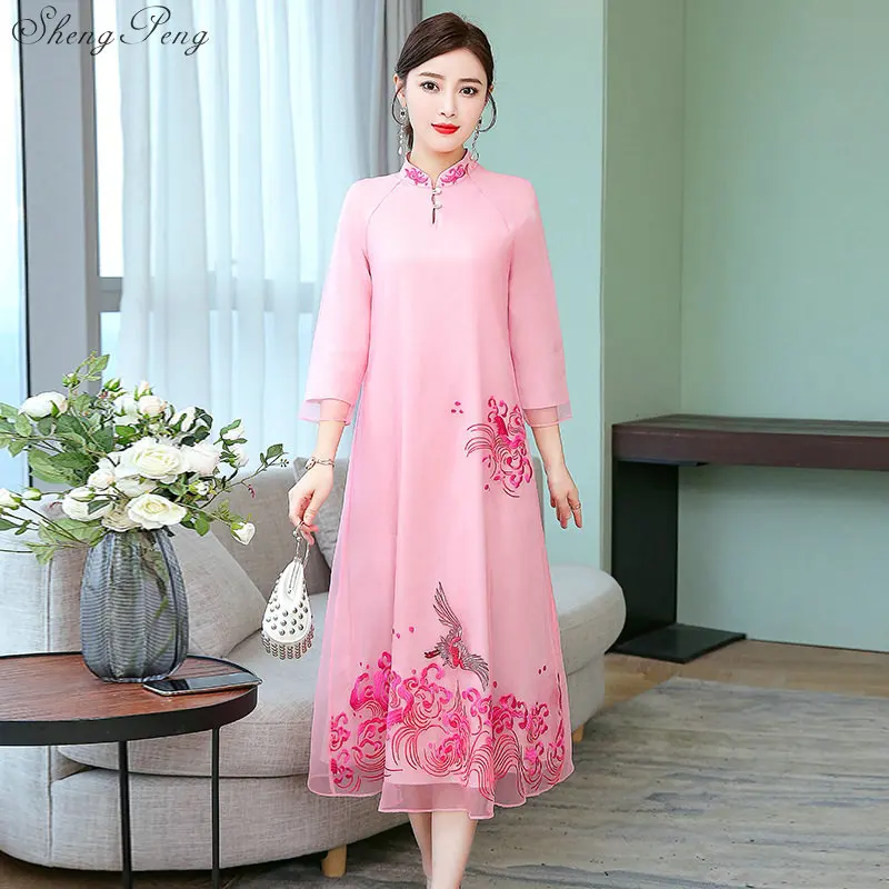New Chinese traditional dress women oriental elegant dress Chinese pattern dress qipao Chinese style modern cheongsam Q829
New Chinese traditional dress women oriental elegant dress Chinese pattern dress qipao Chinese style modern cheongsam Q829