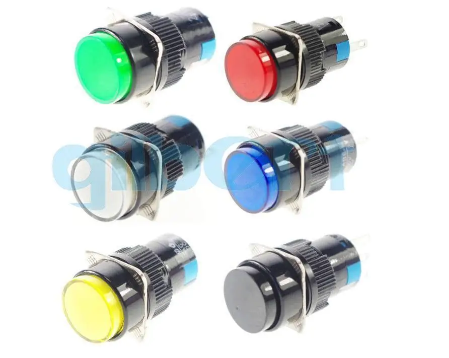 Red/Blue/Yellow/Green/White Mount 16mm Momentary/Latching 1NO 1NC/2NO 2NC Plastic Light Pushbutton Switches
Red/Blue/Yellow/Green/White Mount 16mm Momentary/Latching 1NO 1NC/2NO 2NC Plastic Light Pushbutton Switches