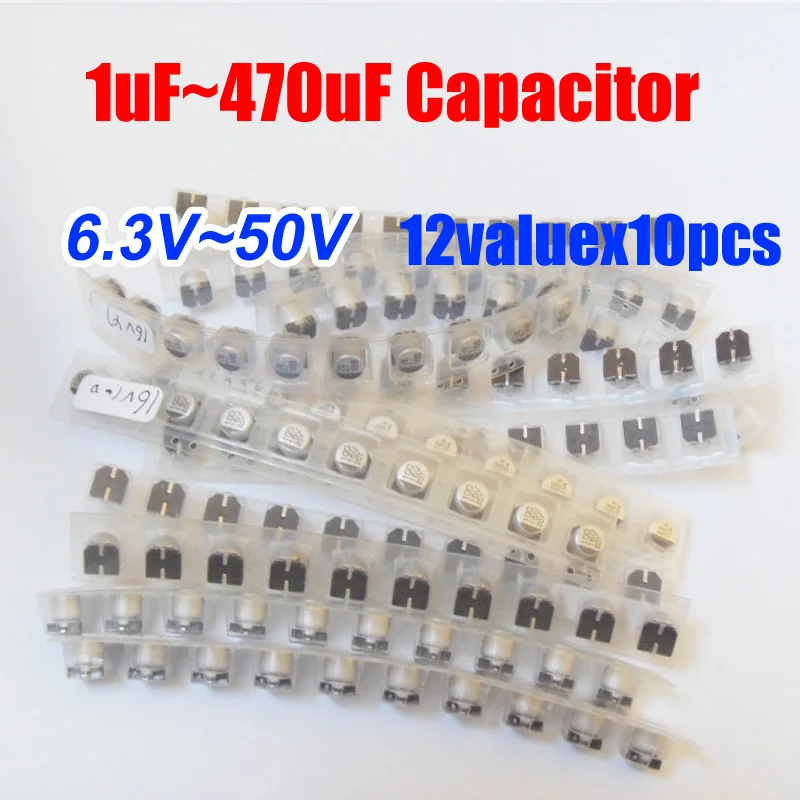 12valuesX10pcs=120pcs SMD 6.3V~50V 1uf~470uf Aluminum Electrolytic Capacitor Assortment Kit Pack for Computer Motherboard
12valuesX10pcs=120pcs SMD 6.3V~50V 1uf~470uf Aluminum Electrolytic Capacitor Assortment Kit Pack for Computer Motherboard