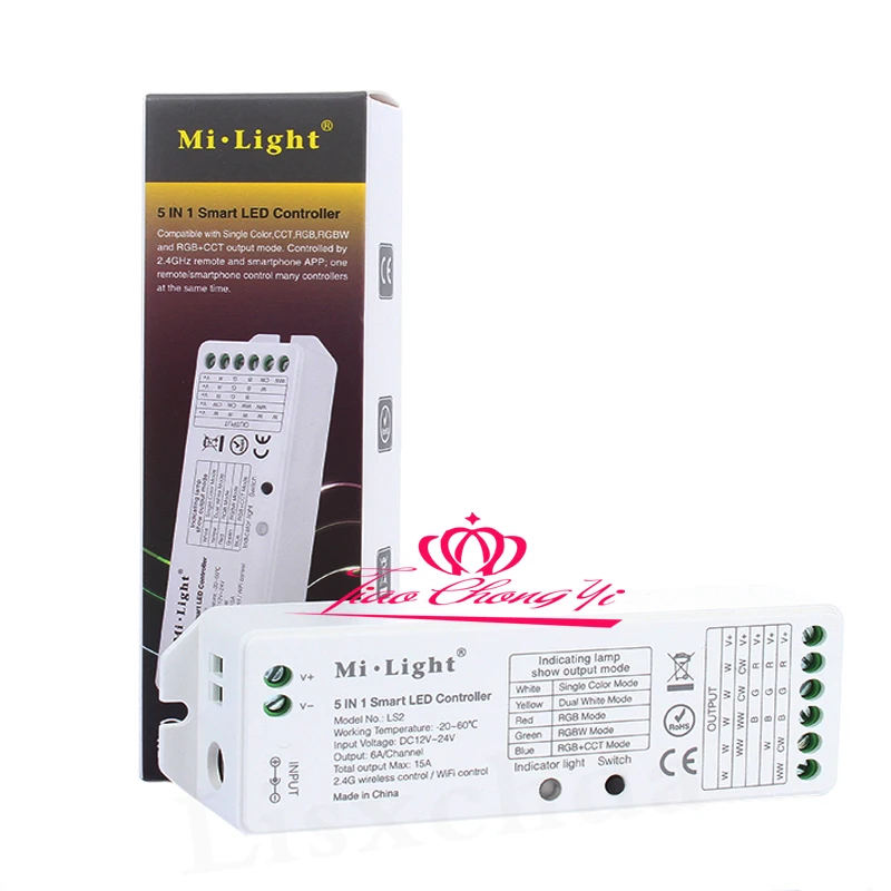Mi.light LS2 15A DC12-24V LED controller 5 in 1 wireless controller For Single Color,CCT RGBW RGB+CCT LED strip lihgt
Mi.light LS2 15A DC12-24V LED controller 5 in 1 wireless controller For Single Color,CCT RGBW RGB+CCT LED strip lihgt