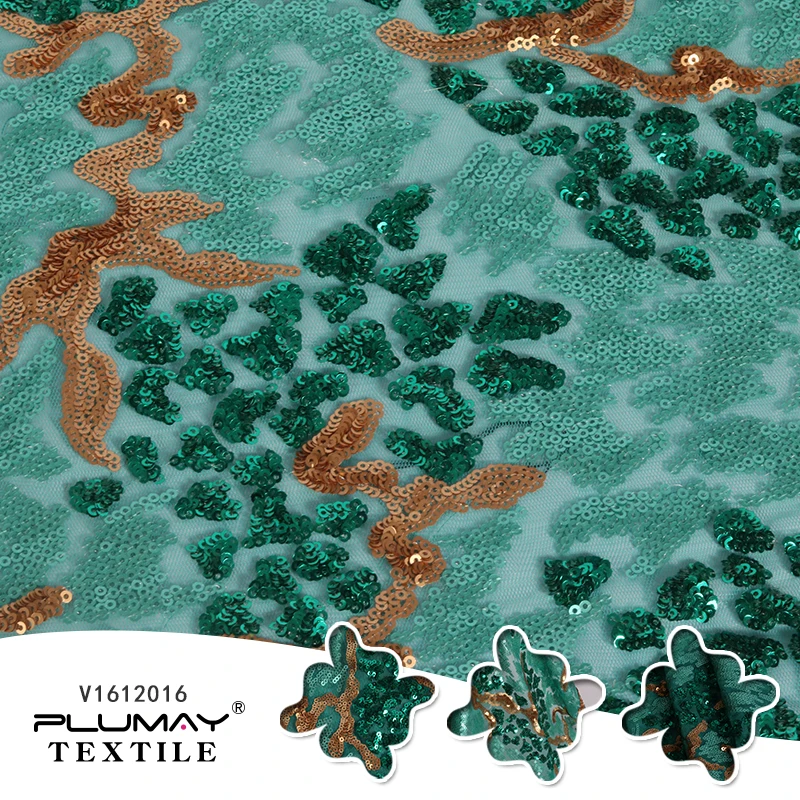 100%Polyester gold and green sequin glitter embroidered lace fabric wedding sequin fabric for dress
100%Polyester gold and green sequin glitter embroidered lace fabric wedding sequin fabric for dress