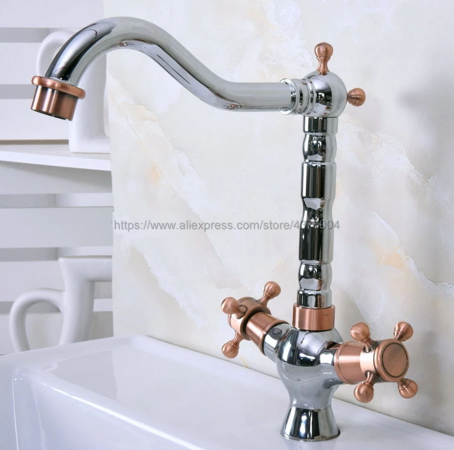 Bathroom Basin Faucet 360 Swivel Polished Chrome And Red Copper Deck Mounted Kitchen Faucet Mixer Hot Cold Tap Nnf903
Bathroom Basin Faucet 360 Swivel Polished Chrome And Red Copper Deck Mounted Kitchen Faucet Mixer Hot Cold Tap Nnf903