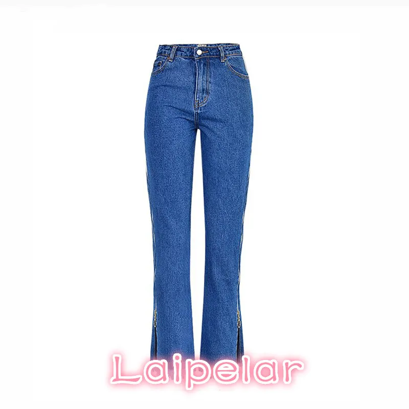 Spring cotton jeans womens boyfriend jeans high waist button Double side zipper flare pants straight pants streetwear
Spring cotton jeans womens boyfriend jeans high waist button Double side zipper flare pants straight pants streetwear