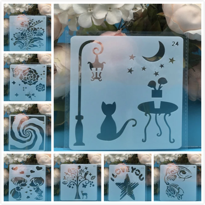 8Pcs/Set 13cm Fish Cat Star DIY Layering Stencils Painting Scrapbook Coloring Embossing Album Decorative Card Template
8Pcs/Set 13cm Fish Cat Star DIY Layering Stencils Painting Scrapbook Coloring Embossing Album Decorative Card Template