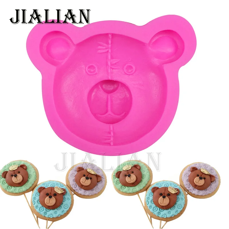 Cartoon 3D bear head soap mould Lollipop chocolate molds cake decorating tools DIY baking cooking fondant silicone mold T0407
Cartoon 3D bear head soap mould Lollipop chocolate molds cake decorating tools DIY baking cooking fondant silicone mold T0407