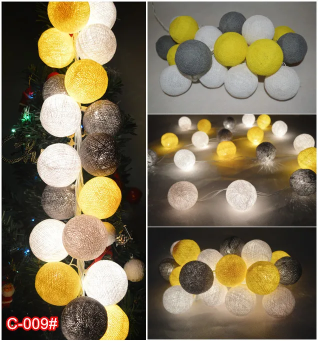 Cotton Ball string lights for fairy party, wedding, home, garden decor, gray, yellow and white mixed (c-009 #), 20 pcs/set
Cotton Ball string lights for fairy party, wedding, home, garden decor, gray, yellow and white mixed (c-009 #), 20 pcs/set