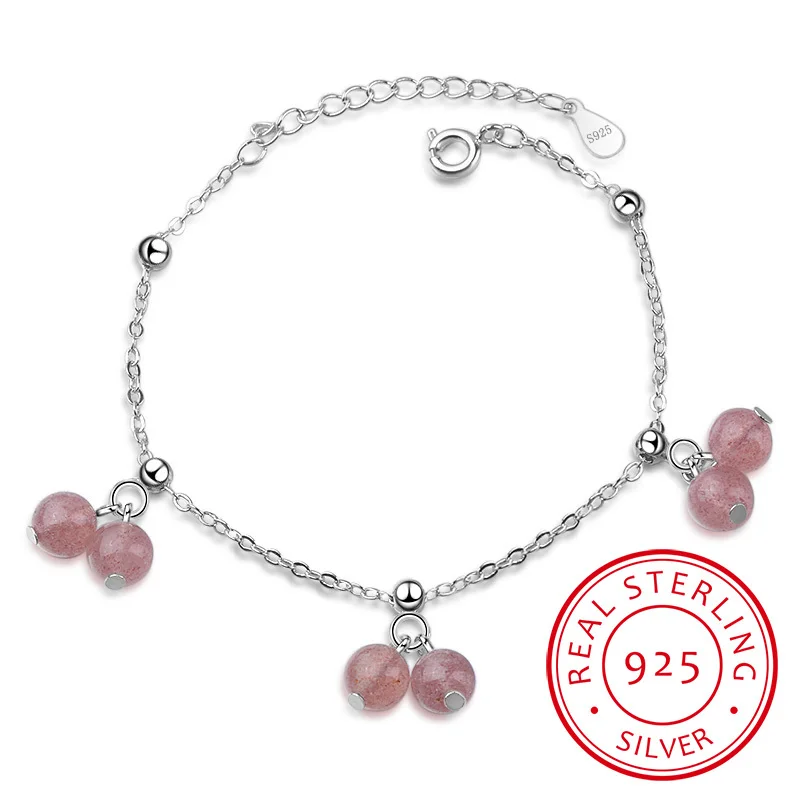 Female Fashion Simple Beautiful 925 Sterling Silver Jewelry Sweet Fresh Strawberry Crystal Exquisite Bracelets Sb107
Female Fashion Simple Beautiful 925 Sterling Silver Jewelry Sweet Fresh Strawberry Crystal Exquisite Bracelets Sb107