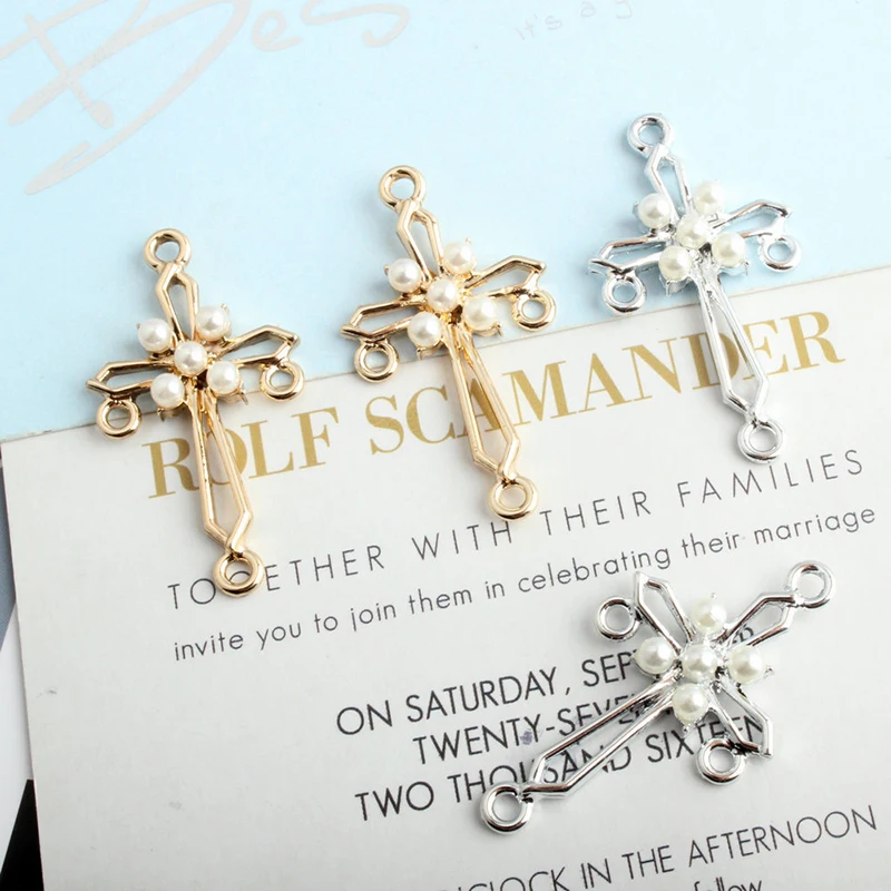10 pcs Pearl Crosses Connector Charms Bracelet Handmade Fit DIY Metal Pendant Jesus Charm For Earring Jewelry Accessories YZ339
10 pcs Pearl Crosses Connector Charms Bracelet Handmade Fit DIY Metal Pendant Jesus Charm For Earring Jewelry Accessories YZ339
