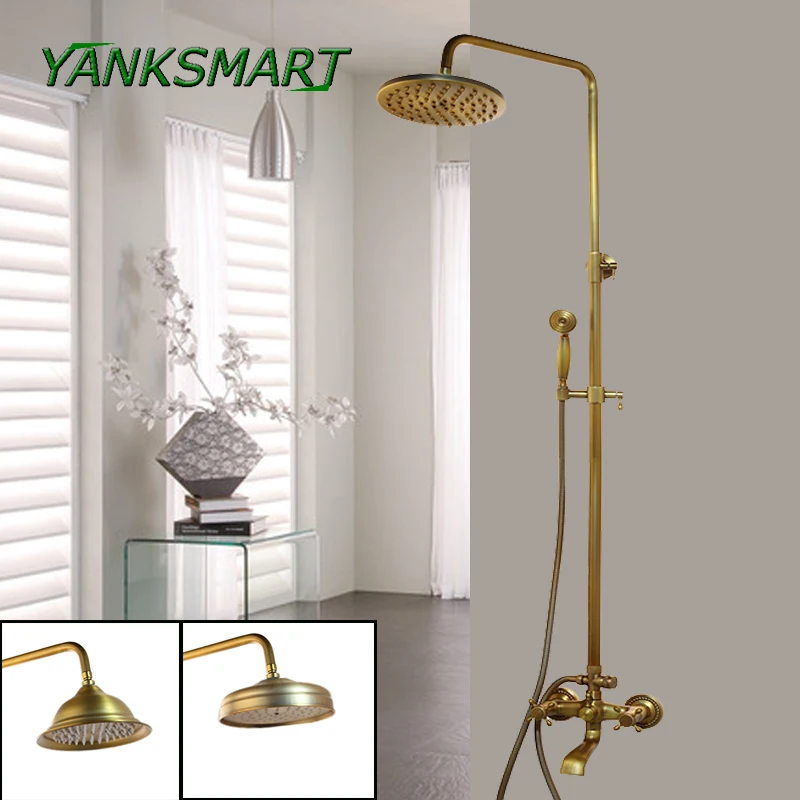 YANKSMART Antique Rain Shower Faucets Set with Hand Brass Wall Mounted Shower Mixer for Bathroom Bath Luxury Rainfall Shower Set
YANKSMART Antique Rain Shower Faucets Set with Hand Brass Wall Mounted Shower Mixer for Bathroom Bath Luxury Rainfall Shower Set