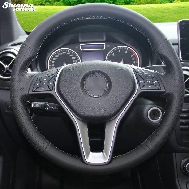 Shining wheat Hand-stitched Black Genuine Leather Car Steering Wheel Cover for Mercedes Benz A-Class 2013-2015 B-Class 2011-2014
Shining wheat Hand-stitched Black Genuine Leather Car Steering Wheel Cover for Mercedes Benz A-Class 2013-2015 B-Class 2011-2014