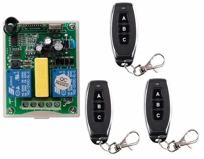 AC 220 V RF 2CH Wireless Remote Control 1* Receiver +3* Transmitter tubular motor garage door projection screen 3 button
AC 220 V RF 2CH Wireless Remote Control 1* Receiver +3* Transmitter tubular motor garage door projection screen 3 button