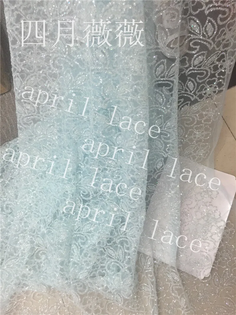 stock ap2055 # 5 yards water blue sexy good quality hand print glued glitter net tulle mesh sugar lace fabric for sawing dress
stock ap2055 # 5 yards water blue sexy good quality hand print glued glitter net tulle mesh sugar lace fabric for sawing dress