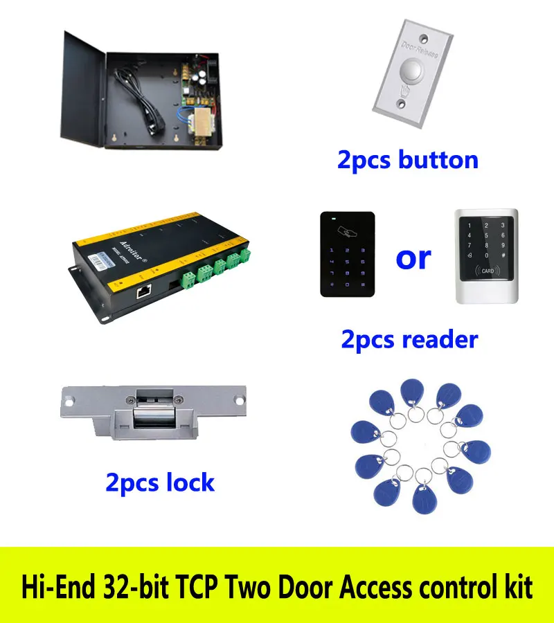Hi-End 32-Bit Access Control Kit,TCP/IP Two Door +Powercase+Strike Lock +ID Touch Keypad Reader+Button+10 ID Tags,Sn:Kit-AT201
Hi-End 32-Bit Access Control Kit,TCP/IP Two Door +Powercase+Strike Lock +ID Touch Keypad Reader+Button+10 ID Tags,Sn:Kit-AT201