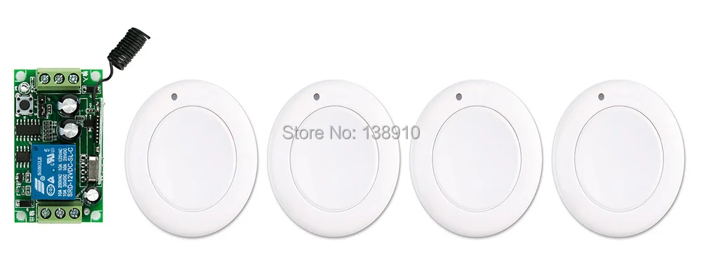 New DC12V 1CH 10A RF Wireless Remote Control Switch System receiver &4*White wall Panel Sticky relay Remote Smart Home Switch
New DC12V 1CH 10A RF Wireless Remote Control Switch System receiver &4*White wall Panel Sticky relay Remote Smart Home Switch
