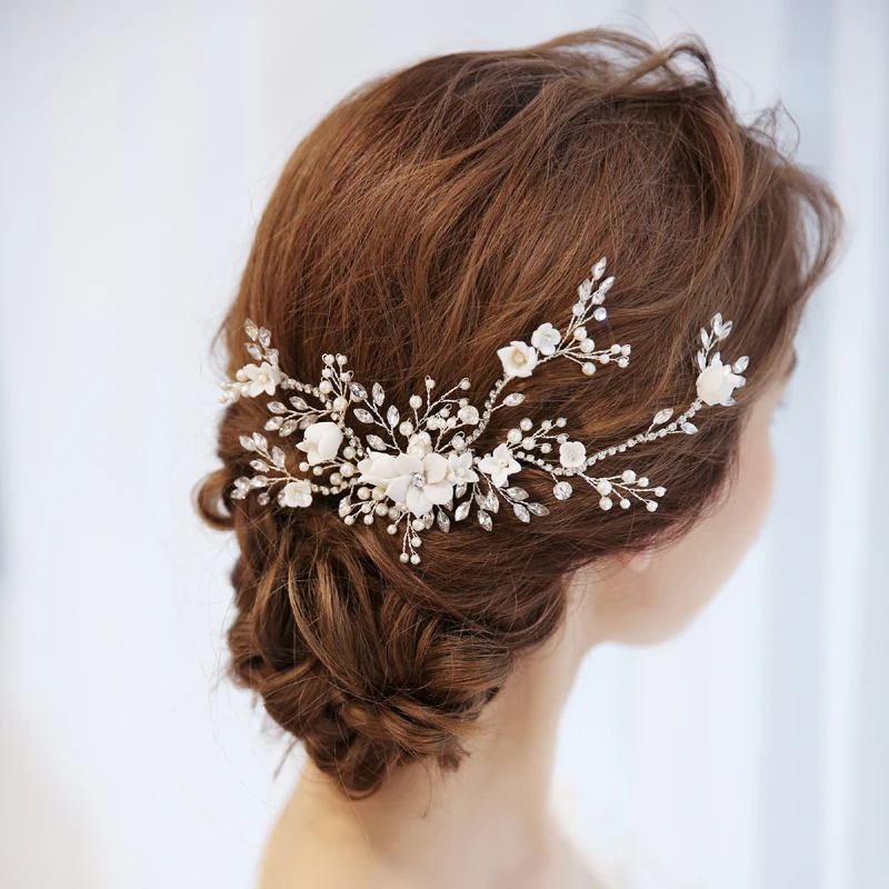 SLBRIDAL Silver Color Rhinestone Pearls Flower Wedding Hair Comb Bridal Headpiece Hair Accessories Women Bridesmaids Jewelry
SLBRIDAL Silver Color Rhinestone Pearls Flower Wedding Hair Comb Bridal Headpiece Hair Accessories Women Bridesmaids Jewelry