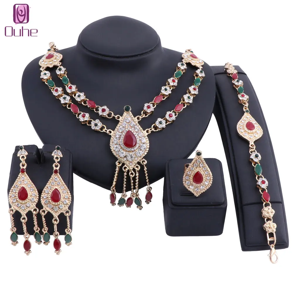 Austrian Crystals Zircon Bridal Jewelry Sets Gold Color Dubai Jewellry Sets for Women Necklace Bracelet Earrings Ring Set
Austrian Crystals Zircon Bridal Jewelry Sets Gold Color Dubai Jewellry Sets for Women Necklace Bracelet Earrings Ring Set