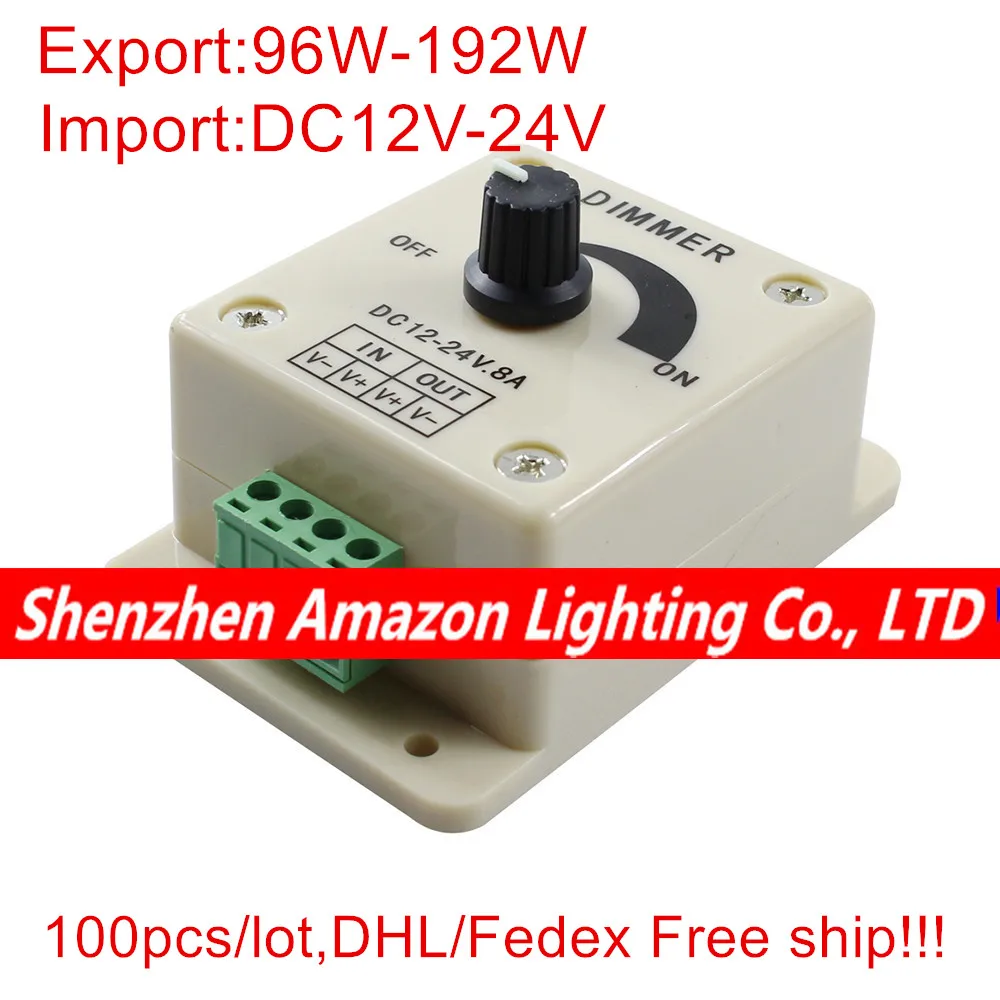 LED Dimmer 100pcs Switch DC 12V 24V 8A Adjustable Brightness Lamp Bulb Strip Driver Single Color Light Power Supply Controller
LED Dimmer 100pcs Switch DC 12V 24V 8A Adjustable Brightness Lamp Bulb Strip Driver Single Color Light Power Supply Controller