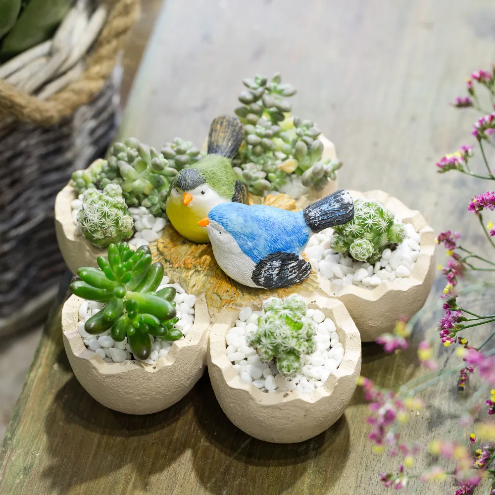Tabletop Small Cartoon Bird And Nest Artificial Resin Planter Cactus Succulent Plants Flower Pot Indoor Outdoor Small Flowerpot
Tabletop Small Cartoon Bird And Nest Artificial Resin Planter Cactus Succulent Plants Flower Pot Indoor Outdoor Small Flowerpot
