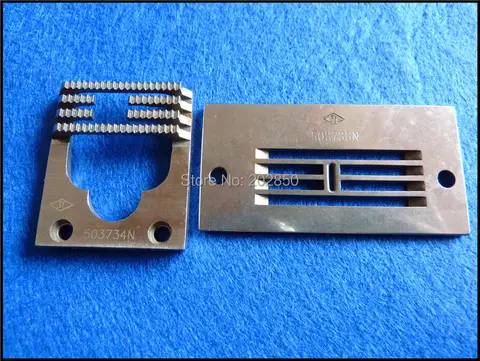 Placa de aguja y juego de alimentación para perros (503733N/503734N), piezas de máquina industriales en Zigzag, para Singer,Juki,Brother,PFAFF,Jack,Toyota, 2 unids/lote