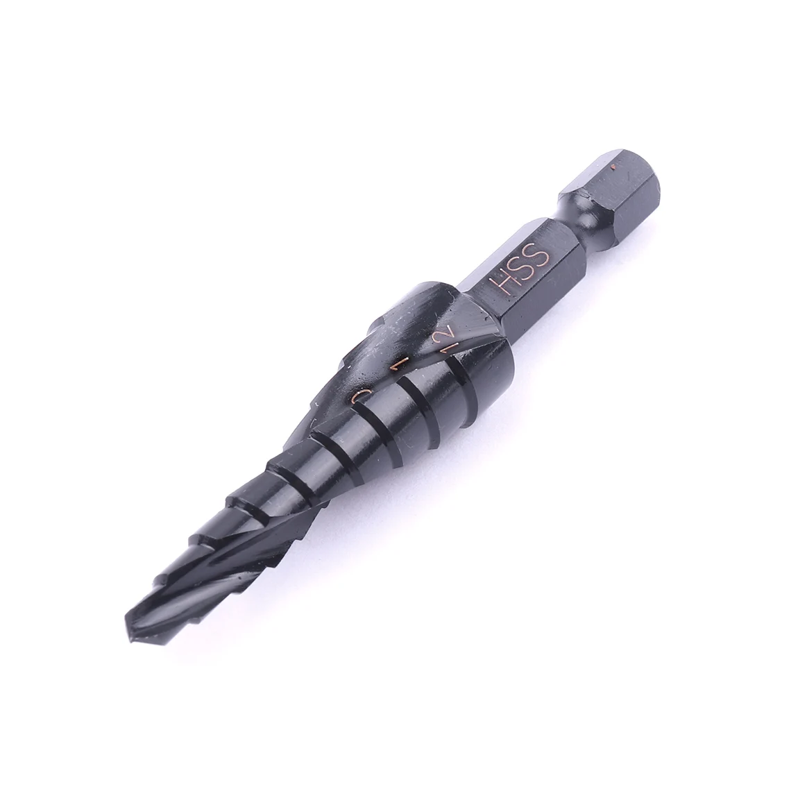 1pcs Spiral HSS Stepped Drill Size 4-12mm Hex shank Nitriding black Surface Treatment Core Drill bit
1pcs Spiral HSS Stepped Drill Size 4-12mm Hex shank Nitriding black Surface Treatment Core Drill bit