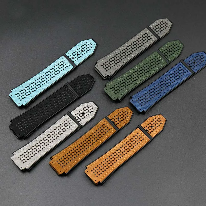 Men's nylon fabric 25 x 19MM for Hublot strap ladies waterproof sports rubber watch with accessories
Men's nylon fabric 25 x 19MM for Hublot strap ladies waterproof sports rubber watch with accessories