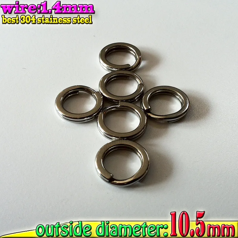 fishing split rings wire:1.4mm*OD10.5mm 1000pcs high quality 304 stainless steel Strengthen the hardness
fishing split rings wire:1.4mm*OD10.5mm 1000pcs high quality 304 stainless steel Strengthen the hardness