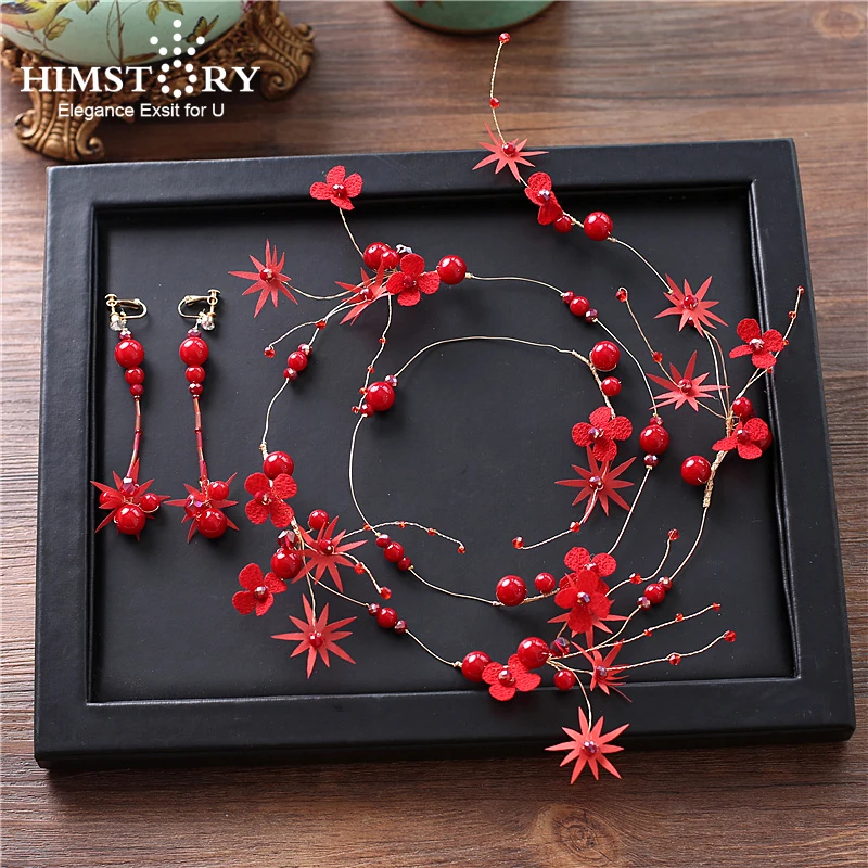 Hot Sale Red Flower Crystal Pearl Bridal Wedding Headband Handmade Hair Accessories Jewelry
Hot Sale Red Flower Crystal Pearl Bridal Wedding Headband Handmade Hair Accessories Jewelry