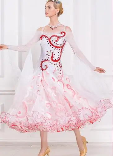 customize elegant white Puff long sleeve Fox trot Waltz tango competition ballroom rhinestone dance dress
customize elegant white Puff long sleeve Fox trot Waltz tango competition ballroom rhinestone dance dress