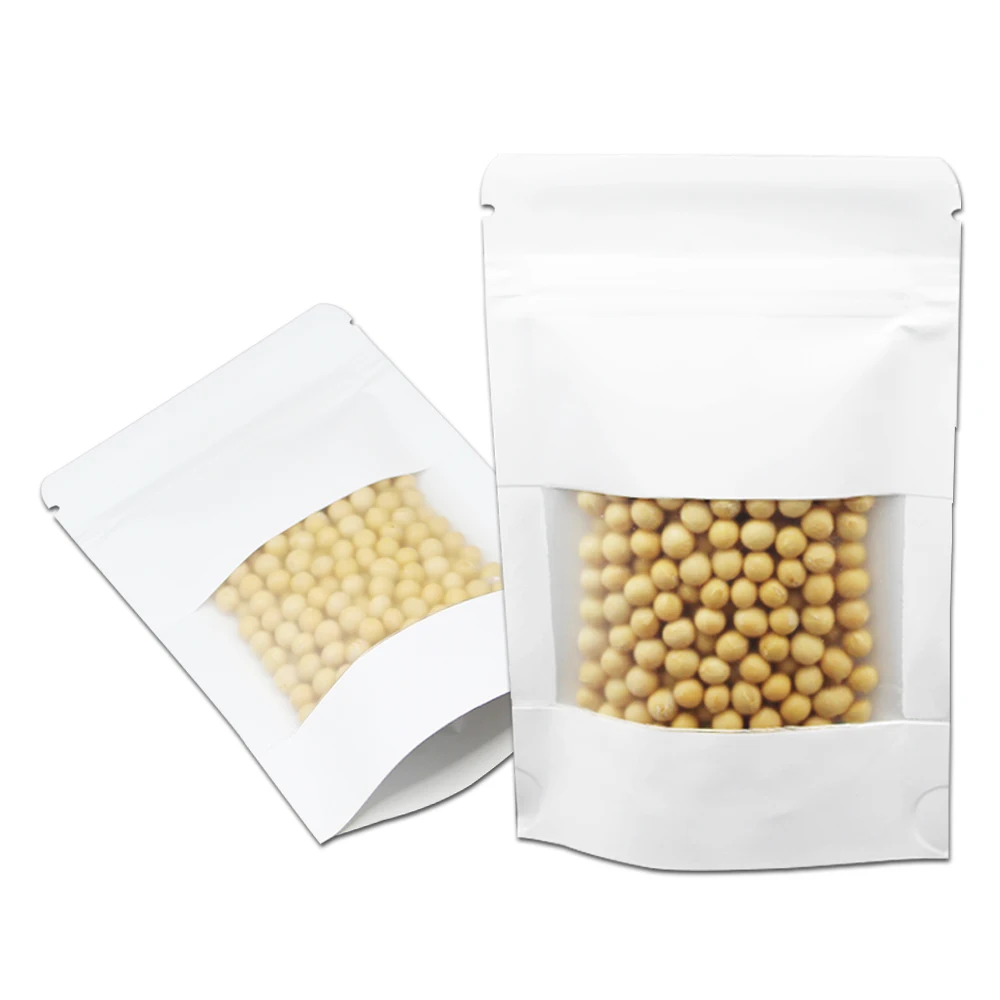 10*15cm White Kraft Paper Stand Up With Window Pack Pouch 100Pcs/ Lot Doypack Zip Lock Kraft Paper Snack Candy Food Storage Bags
10*15cm White Kraft Paper Stand Up With Window Pack Pouch 100Pcs/ Lot Doypack Zip Lock Kraft Paper Snack Candy Food Storage Bags