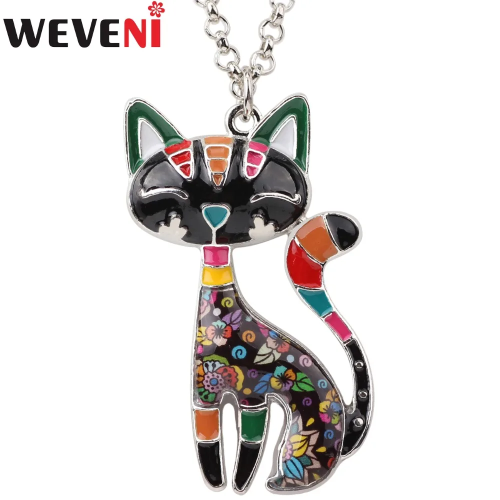 WEVENI Statement Enamel Cat Kitten Necklace Pendant With Specular Effect Chain Collar Souvenir New Fashion Jewelry For Women
WEVENI Statement Enamel Cat Kitten Necklace Pendant With Specular Effect Chain Collar Souvenir New Fashion Jewelry For Women