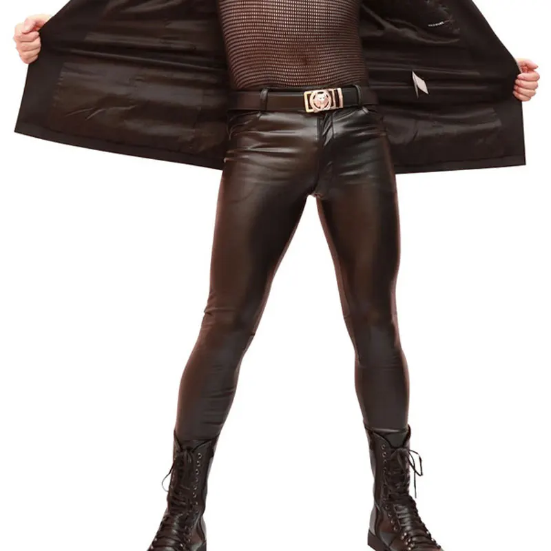 Sexy Men Plus Size High Elastic Shiny Pencil Pants Tight PU Faux Leather Glossy Stage Punk Tights Pants Leggings Gay Wear
Sexy Men Plus Size High Elastic Shiny Pencil Pants Tight PU Faux Leather Glossy Stage Punk Tights Pants Leggings Gay Wear