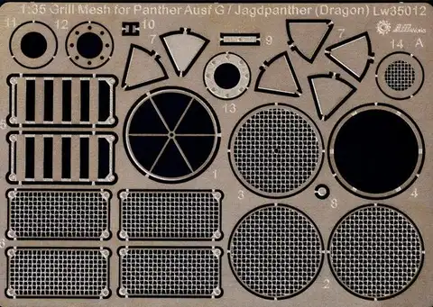 1/35 Grill Mesh for Dragon Panther G & Jagdpanther 1 Set (2pcs) Military Model Accessory