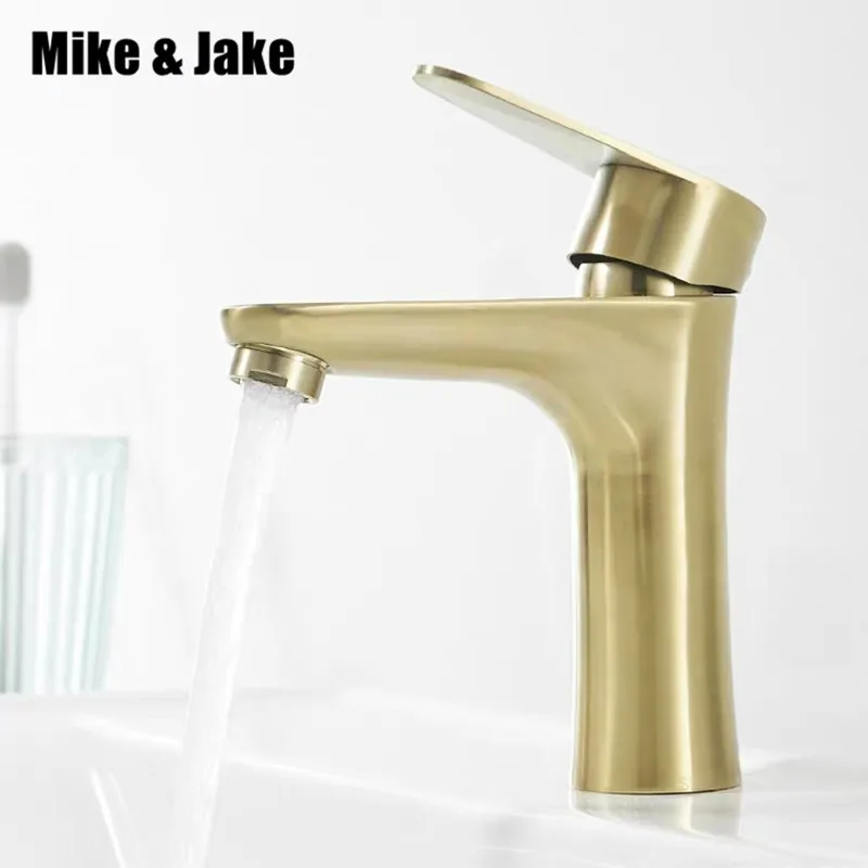 Gold brush basin faucet gold brass bathroom faucet single handle water tap gold brush sink tap cold and hot mixer tap 1108GB
Gold brush basin faucet gold brass bathroom faucet single handle water tap gold brush sink tap cold and hot mixer tap 1108GB