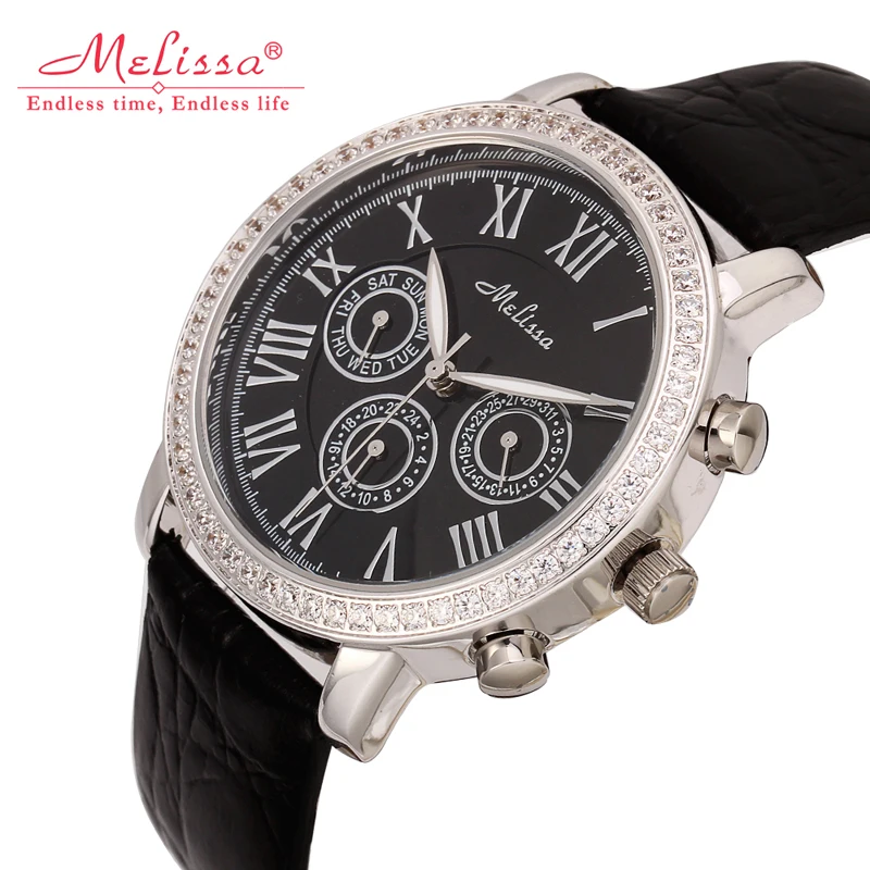 MELISSA Women's Luxury Quartz Watch Fashion Bracelet Multi-function Dial Waterproof Leather Clock Japan MIYOTA Movement F12141
MELISSA Women's Luxury Quartz Watch Fashion Bracelet Multi-function Dial Waterproof Leather Clock Japan MIYOTA Movement F12141
