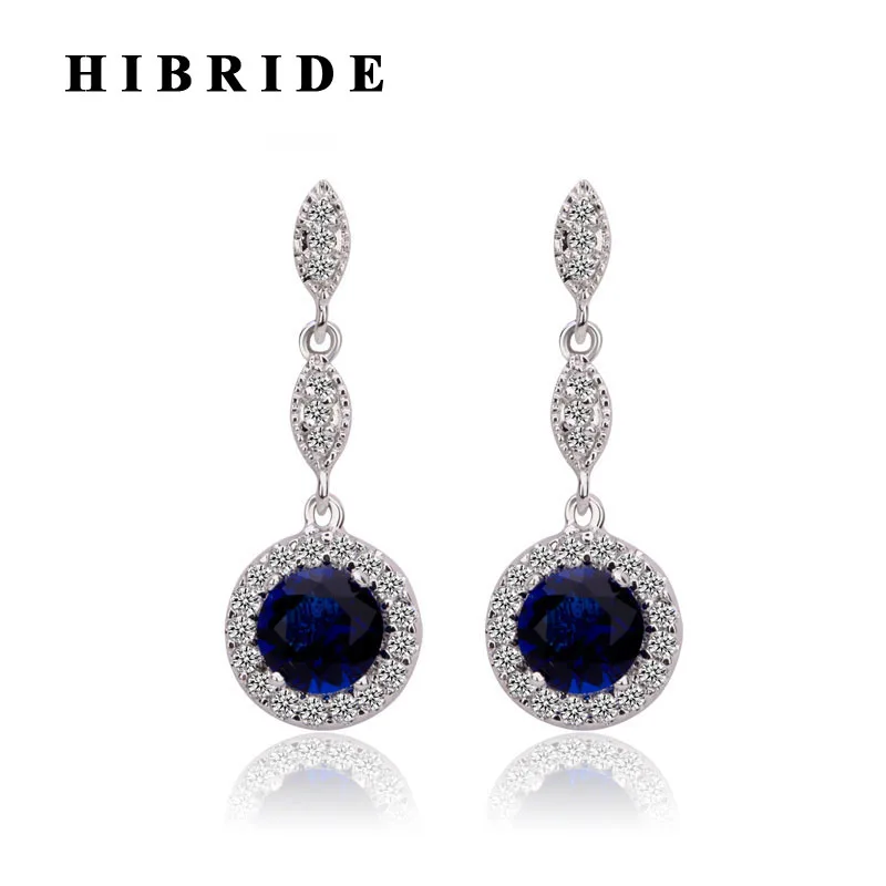 HIBRIDE 3 Colors Blue Round Cut Pring Setting Women Drop Earring CZ Stone Long Earrings Jewelry E-383
HIBRIDE 3 Colors Blue Round Cut Pring Setting Women Drop Earring CZ Stone Long Earrings Jewelry E-383