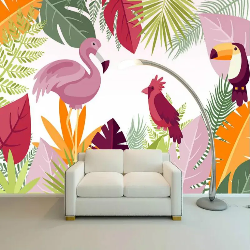 Cartoon Tropical flamingo background wallpaper 3d for Children's room home improvement wallpaper Painting mural silk paper 3d
Cartoon Tropical flamingo background wallpaper 3d for Children's room home improvement wallpaper Painting mural silk paper 3d