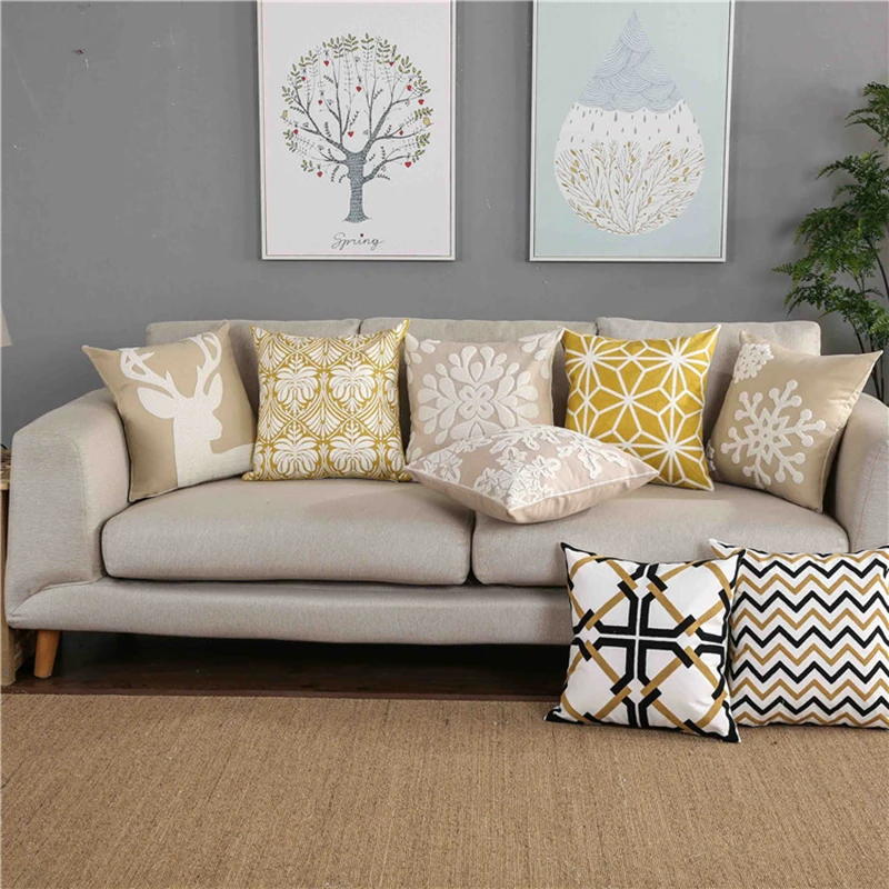 Home Décor Beige Christmas Cushion Cover Embroidered Canvas Pillow Case Cotton Square Embroidery Pillow Cover 45x45cm
Home Décor Beige Christmas Cushion Cover Embroidered Canvas Pillow Case Cotton Square Embroidery Pillow Cover 45x45cm