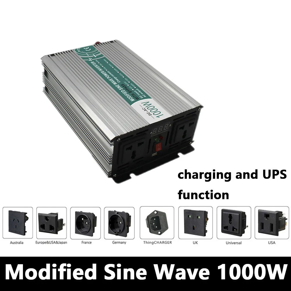 1000W Modified Sine Wave Inverter,DC 12V/24V/48V To AC110V/220V,off Grid Solar Inverter,voltage Converter with charger
1000W Modified Sine Wave Inverter,DC 12V/24V/48V To AC110V/220V,off Grid Solar Inverter,voltage Converter with charger