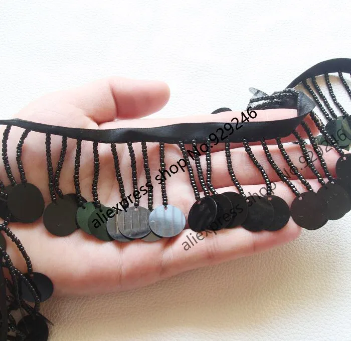 10 yards/lot black beads lace round sequins beaded lace long fringe tassel trimmings fashion garment shoes dress hair decoration
10 yards/lot black beads lace round sequins beaded lace long fringe tassel trimmings fashion garment shoes dress hair decoration