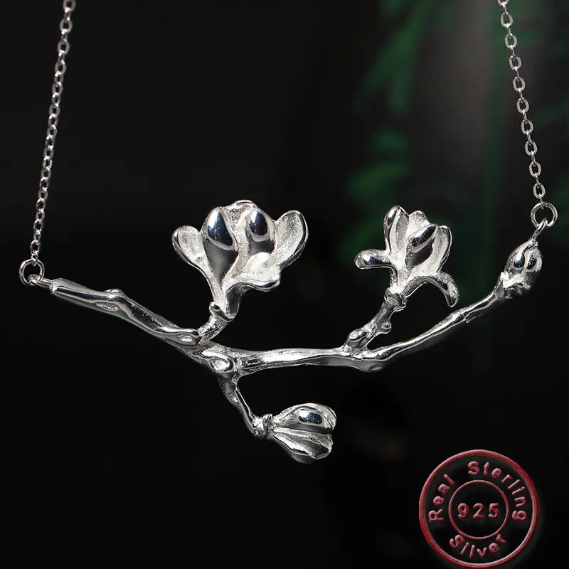 Ожерелье с подвеской в виде цветов Amxiu, из стерлингового серебра 925 пробы, с цепочкой в форме сердца для офисной женщины, подарок для женщин 
Ожерелье с подвеской в виде цветов Amxiu, из стерлингового серебра 925 пробы, с цепочкой в форме сердца для офисной женщины, подарок для женщин