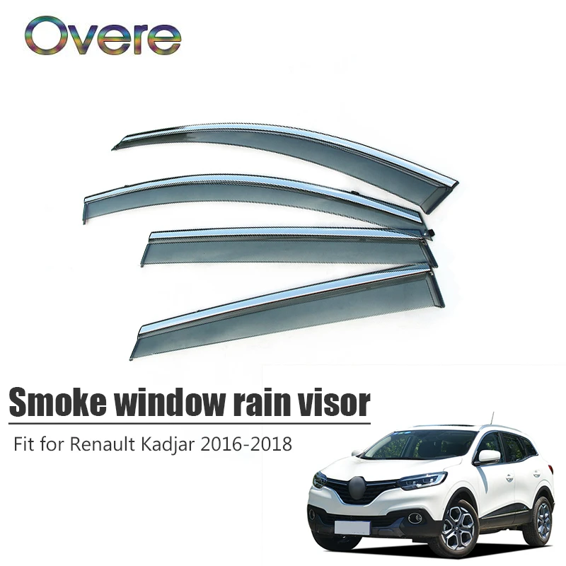 OVERE NEW 1Set Smoke Window Rain Visor For Renault Kadjar 2016 2017 2018 Styling ABS Vent Sun Deflectors Guard Accessories
OVERE NEW 1Set Smoke Window Rain Visor For Renault Kadjar 2016 2017 2018 Styling ABS Vent Sun Deflectors Guard Accessories