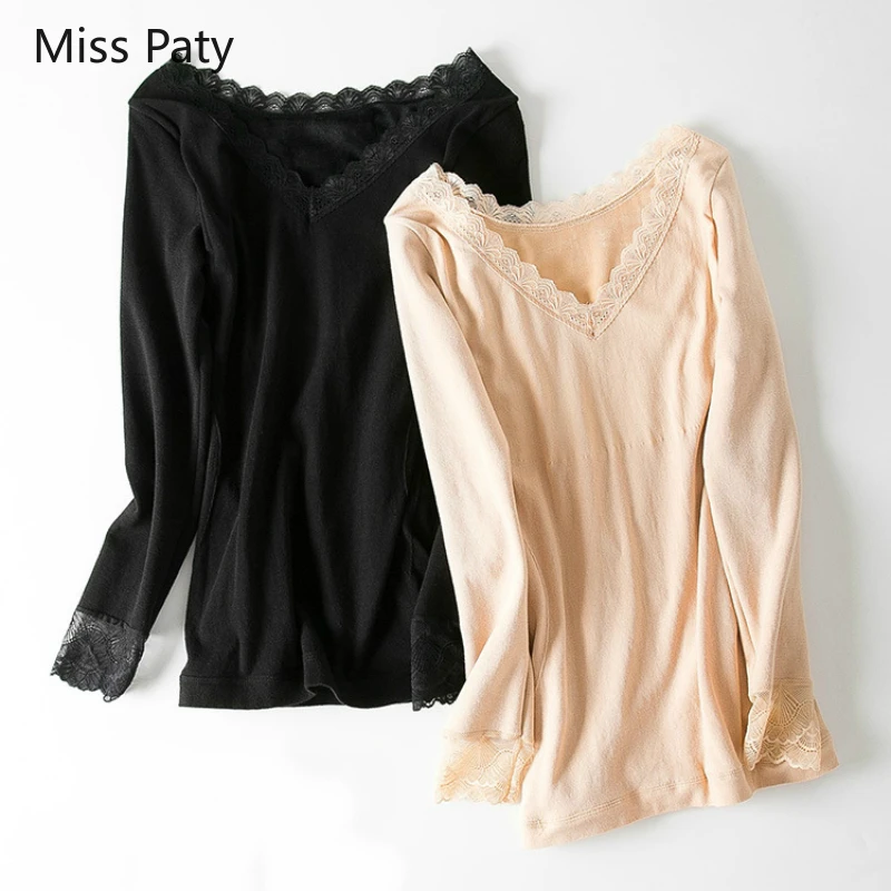 Sexy lace slim underwear blouse for women winter velveteen thermal shirt elegant V-neck thick warm long sleeves tops basic
Sexy lace slim underwear blouse for women winter velveteen thermal shirt elegant V-neck thick warm long sleeves tops basic