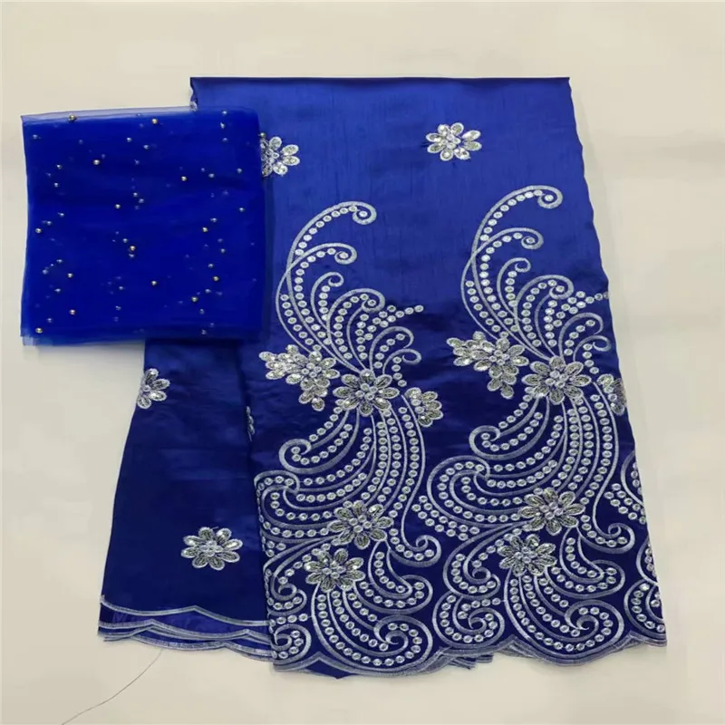 5 + 2 Yards African George Lace Fabric With Net Lace Sequined Embroidered George Lace For Bride Wedding Royal Blue Fabric
5 + 2 Yards African George Lace Fabric With Net Lace Sequined Embroidered George Lace For Bride Wedding Royal Blue Fabric