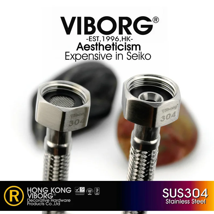 VIBORG Top Quality 40CM SUS304 Stainless Steel Flexible Braided Water Supply Hose for Water Heater Connector Pipe Tube & Toilet
VIBORG Top Quality 40CM SUS304 Stainless Steel Flexible Braided Water Supply Hose for Water Heater Connector Pipe Tube & Toilet