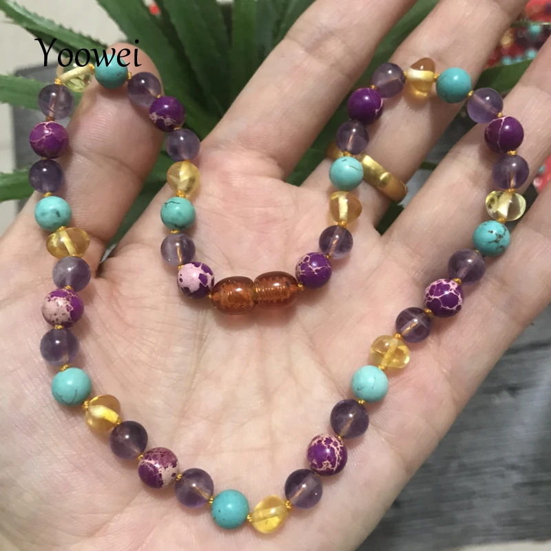 Yoowei Baby Amber Necklace for Gift Adult Amethyst Turquoise Natural Gemstone Jewelry Baltic Amber Necklace Bracelet Wholesale
Yoowei Baby Amber Necklace for Gift Adult Amethyst Turquoise Natural Gemstone Jewelry Baltic Amber Necklace Bracelet Wholesale