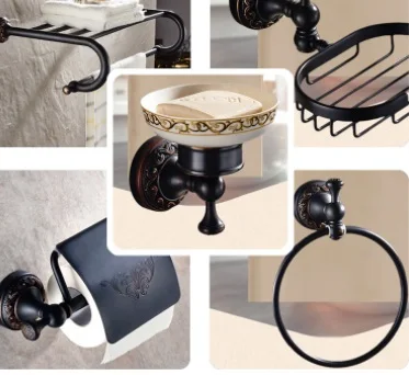 Modern Black Wall Mounted Bath Hardware Set Luxury Brass Clothes Hooks Toilet Paper Holder Towel Bars Bathroom Accessories Set
Modern Black Wall Mounted Bath Hardware Set Luxury Brass Clothes Hooks Toilet Paper Holder Towel Bars Bathroom Accessories Set