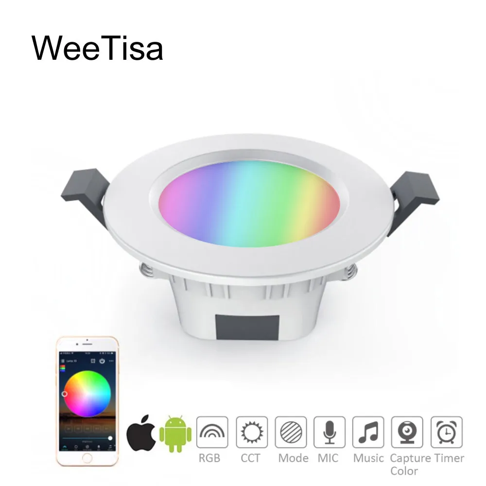 Smart LED Downlight Bluetooth RGBCCT 5W AC 110V 220V Dimmable Spot Light APP Control LED Magic Mesh Recessed Light Bulb Lamps
Smart LED Downlight Bluetooth RGBCCT 5W AC 110V 220V Dimmable Spot Light APP Control LED Magic Mesh Recessed Light Bulb Lamps