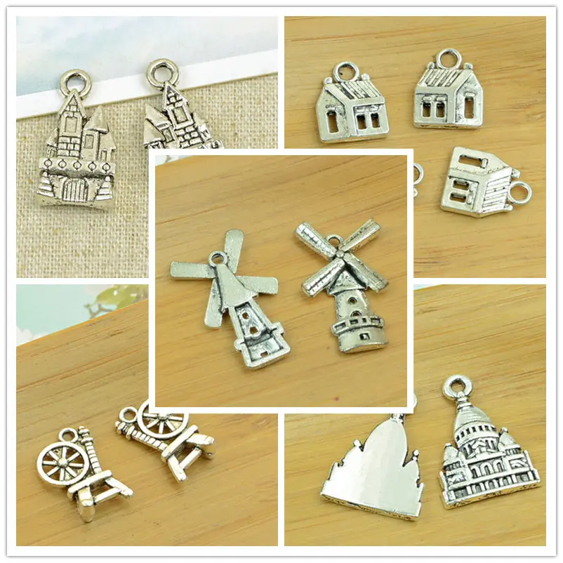antique silver house/building/castle/windmill/outdoor shape DIY alloy charm pendant jewelry making accessories findings bracelet
antique silver house/building/castle/windmill/outdoor shape DIY alloy charm pendant jewelry making accessories findings bracelet