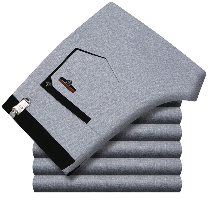 New Summer Men's Knitted Casual Pants Elastic Thin Business Straight Slim Trousers Slacks High Waist Middle-aged Dress Pants
New Summer Men's Knitted Casual Pants Elastic Thin Business Straight Slim Trousers Slacks High Waist Middle-aged Dress Pants